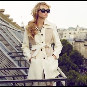 Anthropologie Elevenses Colette Wool Blend Trench Coat Size 2